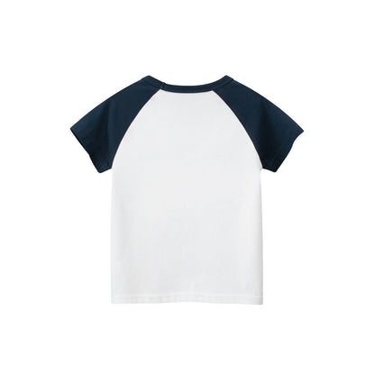 MyKids-USA® Boys’ Cartoon Excavator And Truck Print T-Shirt In European And American Style