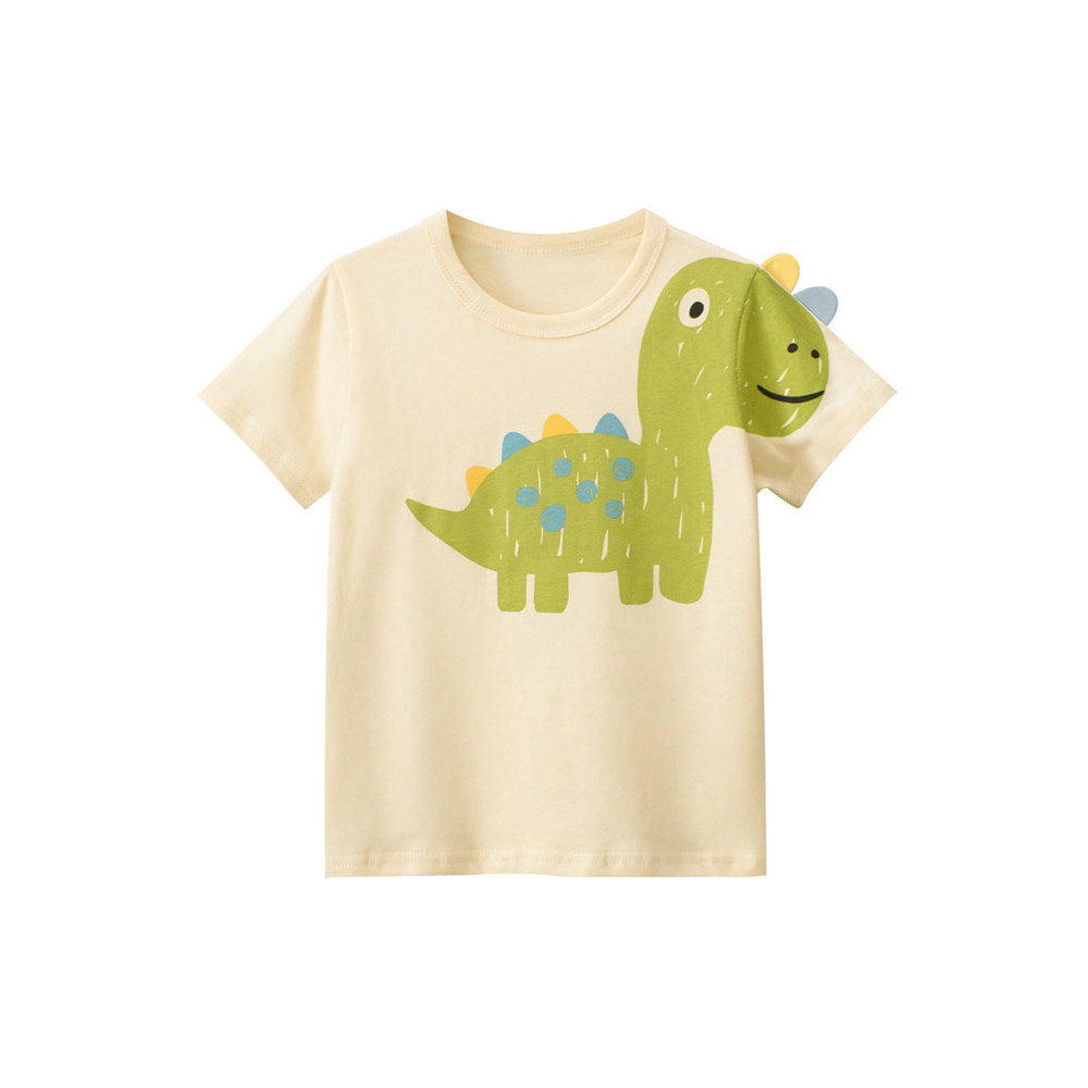 MyKids-USA® Boys’ Cartoon Dinosaur Print T-Shirt In European And American Style