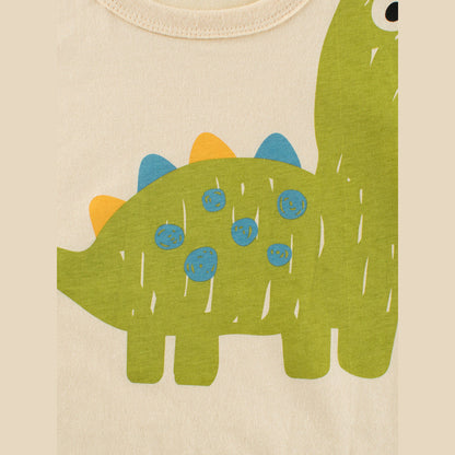 MyKids-USA® Boys’ Cartoon Dinosaur Print T-Shirt In European And American Style