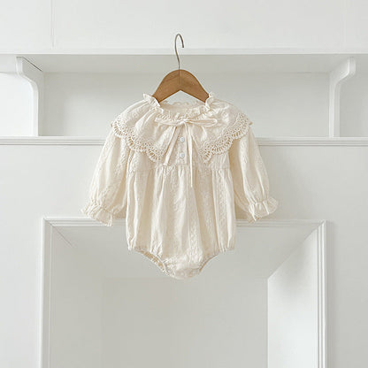 MyKids-USA® Design Floral Embroidery Pattern Baby Kids Girls Bow-Tied Collar bodysuit or Dress – Princess Sister Matching
