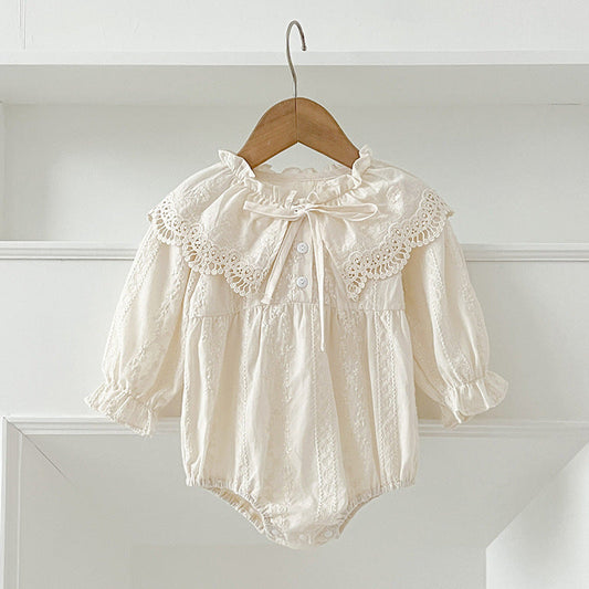 MyKids-USA® Design Floral Embroidery Pattern Baby Kids Girls Bow-Tied Collar bodysuit or Dress – Princess Sister Matching