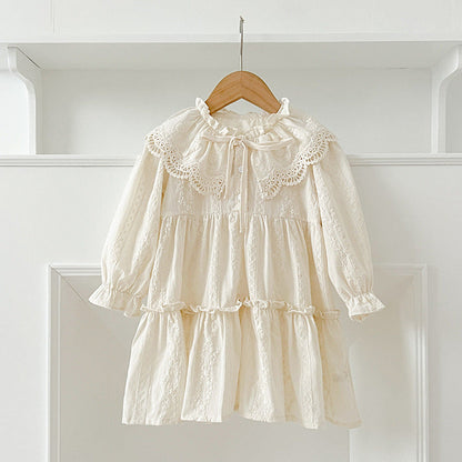 MyKids-USA® Design Floral Embroidery Pattern Baby Kids Girls Bow-Tied Collar bodysuit or Dress – Princess Sister Matching
