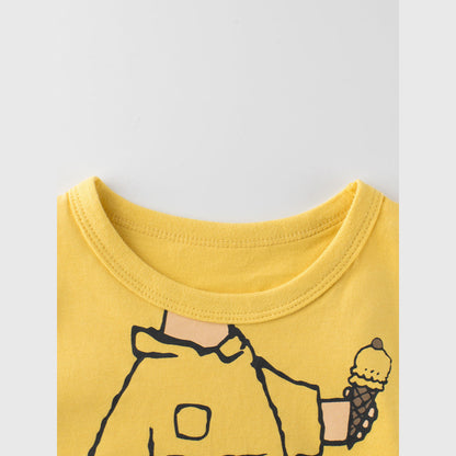 MyKids-USA® Boys’ Dogs Cartoon And Letters Print T-Shirt In European And American Style