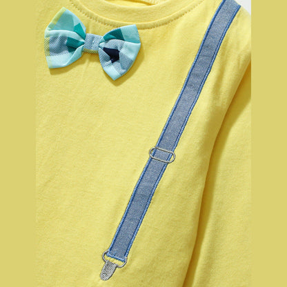 MyKids-USA® Girls’ Bow-Knot Attached Long Sleeves T-Shirt In European And American Style