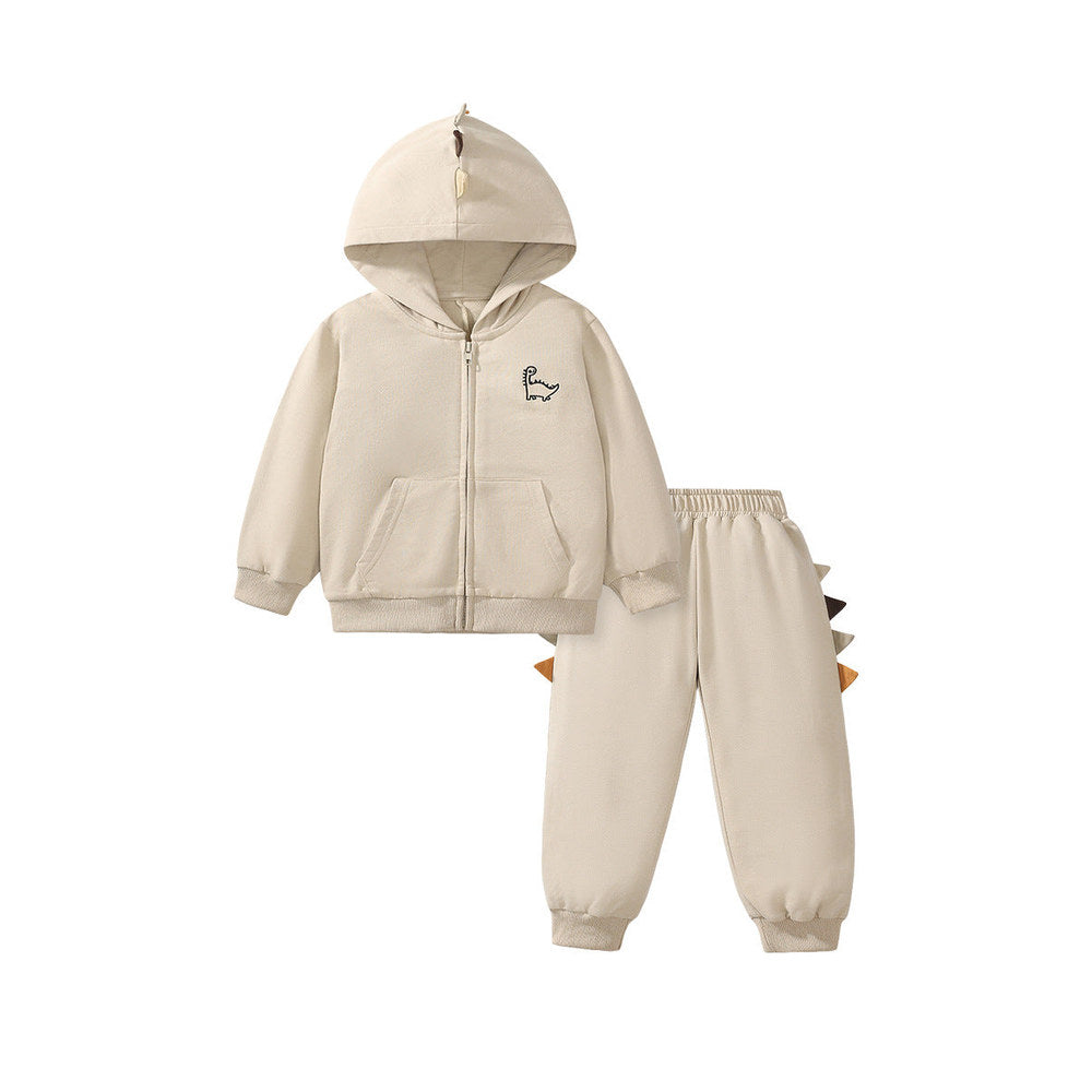 MyKids-USA® High Quality Boys Dinosaur Design Long Sleeves Top Zip-Up Hoodie And Pants Clothing Set