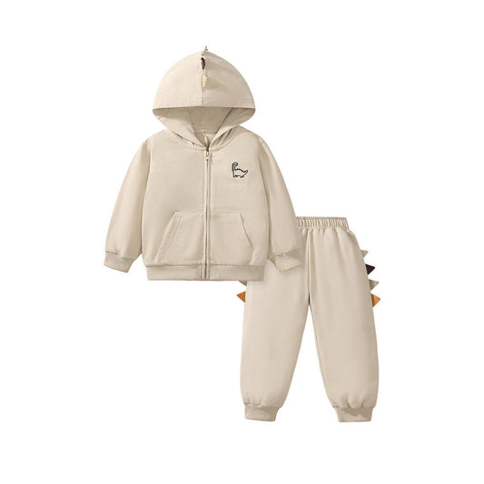 MyKids-USA® High Quality Boys Dinosaur Design Long Sleeves Top Zip-Up Hoodie And Pants Clothing Set