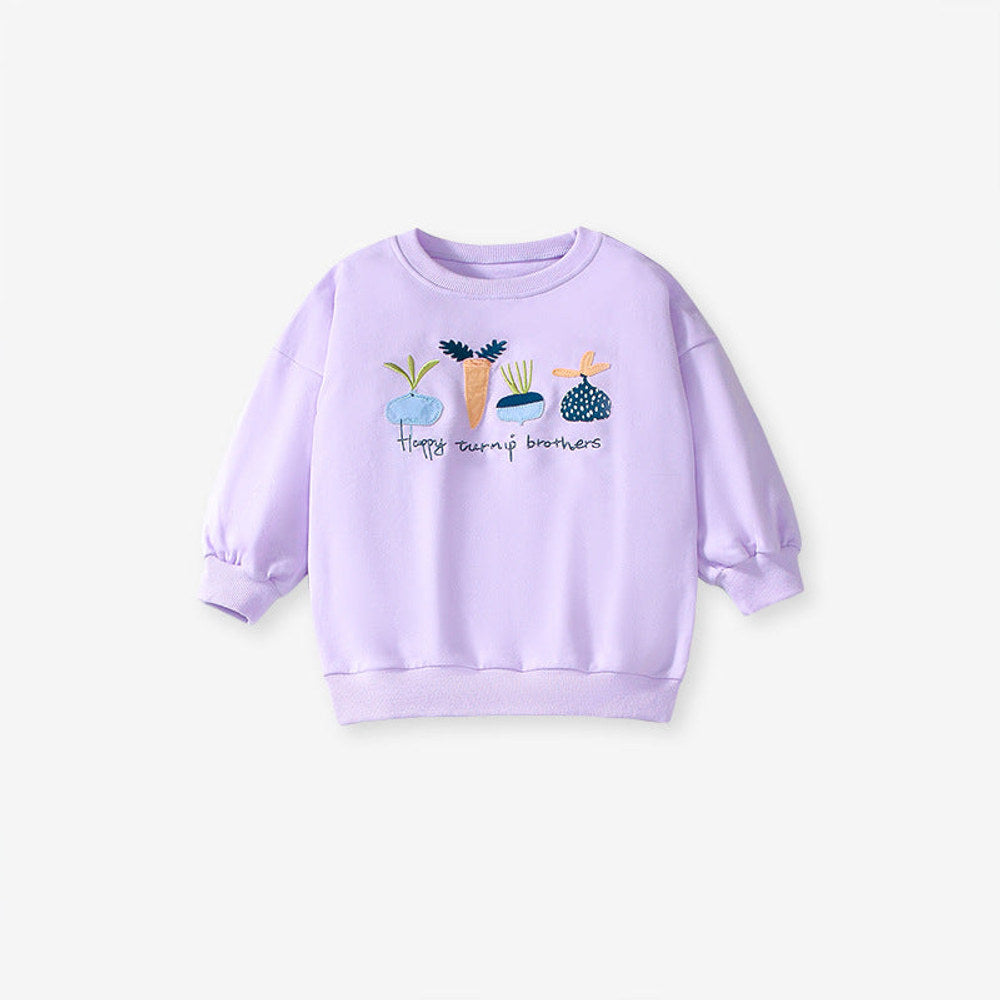 MyKids-USA® Girls Cartoon Turnip Brothers Pattern Long Sleeves Crew Neck Top Sweatshirt and Pants Clothing Set