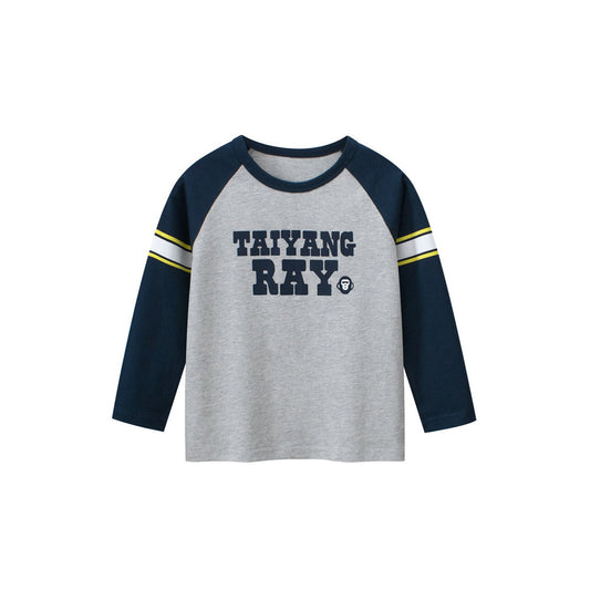 MyKids-USA® Baby Boys Letters Print Striped Long Sleeves Crew Neck Base Top Shirt