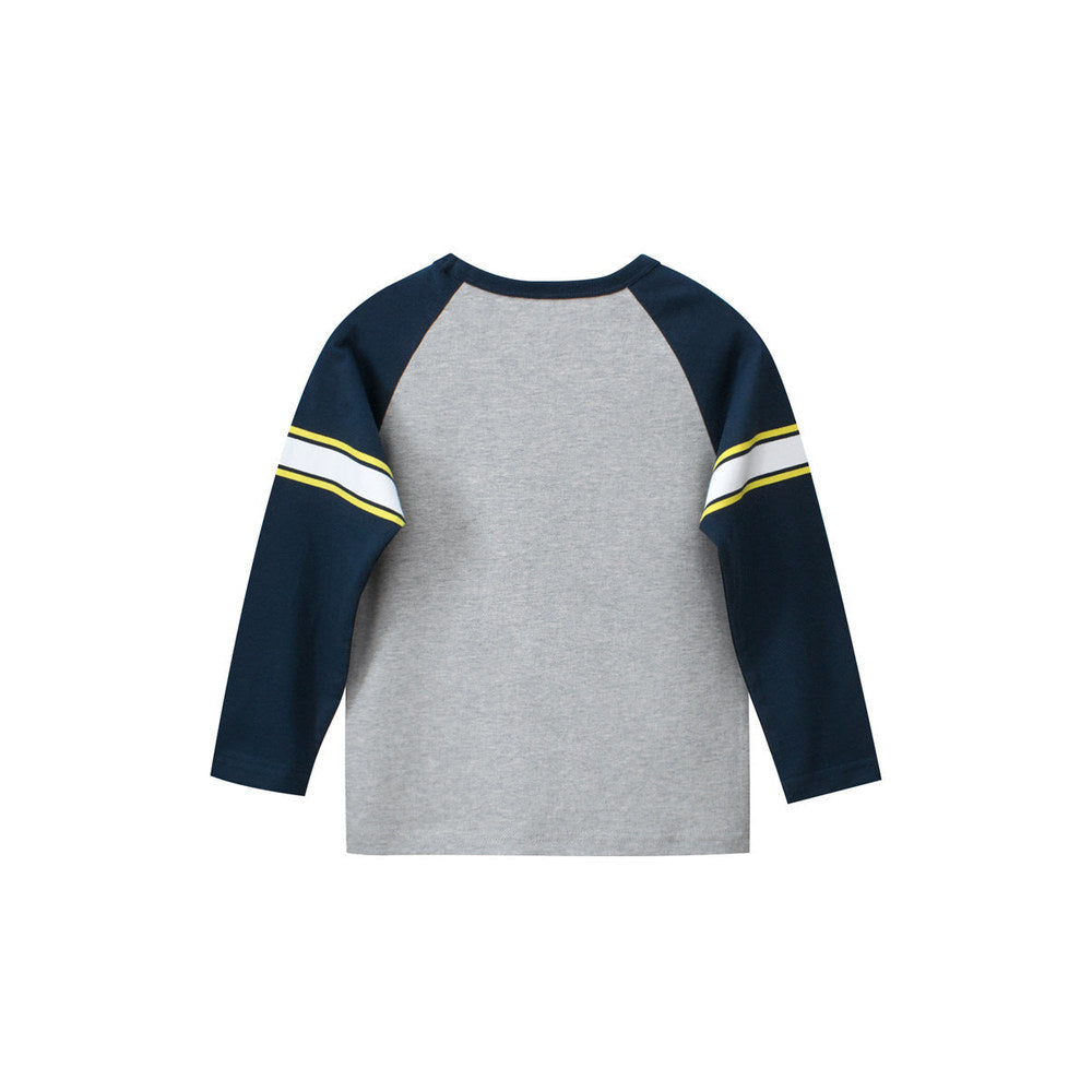 MyKids-USA® Baby Boys Letters Print Striped Long Sleeves Crew Neck Base Top Shirt