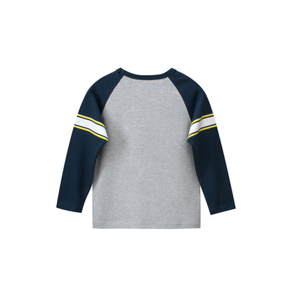 MyKids-USA® Baby Boys Letters Print Striped Long Sleeves Crew Neck Base Top Shirt