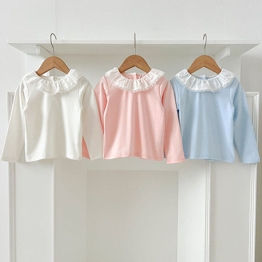 MyKids-USA® Baby Kids Girls Soft Comfortable Simple Long Sleeves Top Base Shirt with Collar