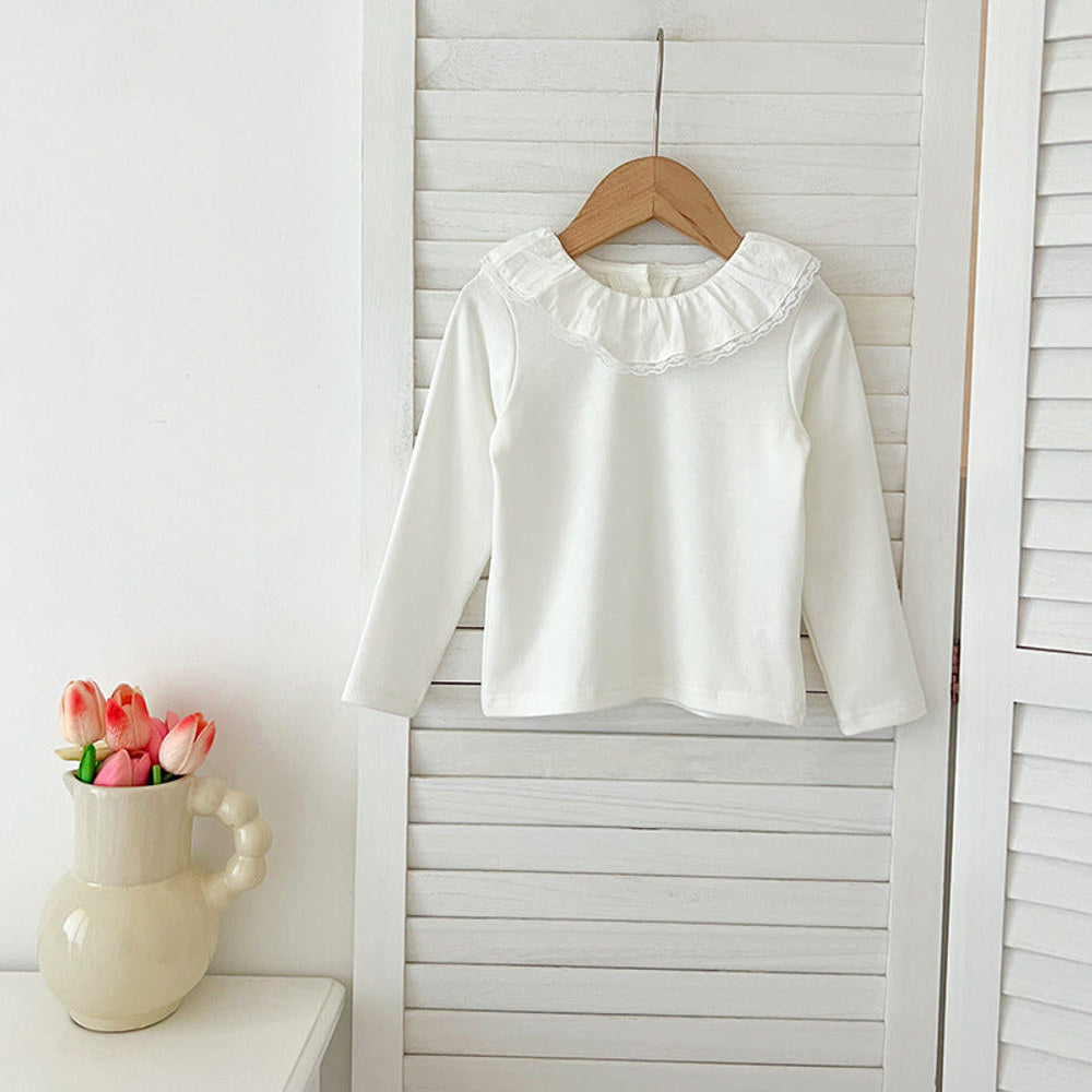 MyKids-USA® Baby Kids Girls Soft Comfortable Simple Long Sleeves Top Base Shirt with Collar