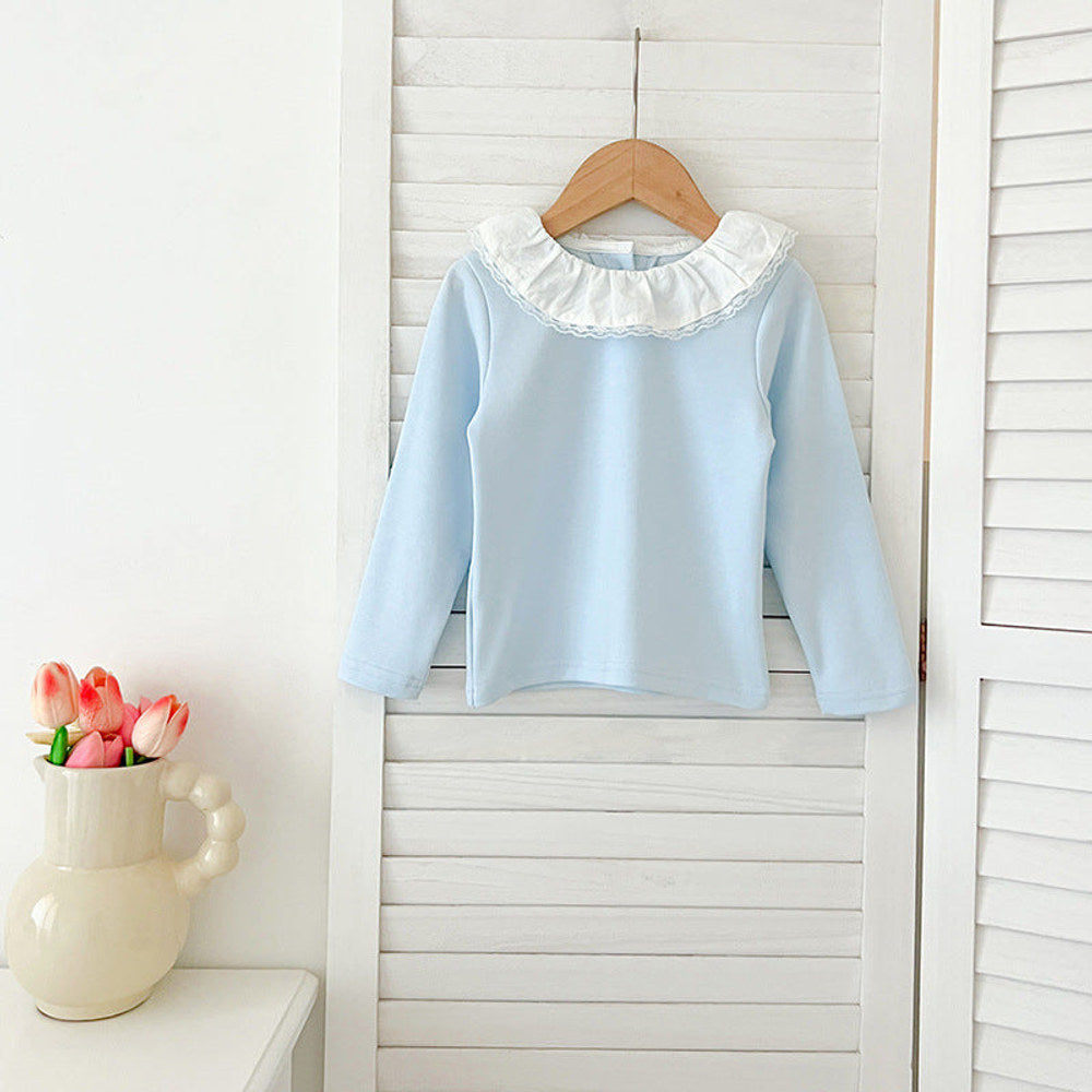 MyKids-USA® Baby Kids Girls Soft Comfortable Simple Long Sleeves Top Base Shirt with Collar