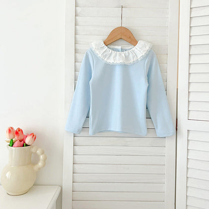 MyKids-USA® Baby Kids Girls Soft Comfortable Simple Long Sleeves Top Base Shirt with Collar