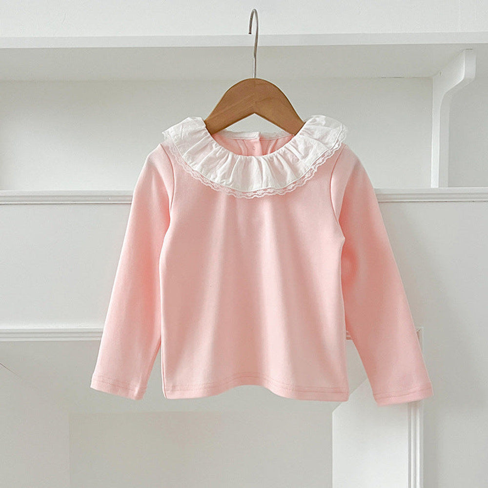 MyKids-USA® Baby Kids Girls Soft Comfortable Simple Long Sleeves Top Base Shirt with Collar