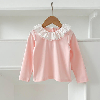 MyKids-USA® Baby Kids Girls Soft Comfortable Simple Long Sleeves Top Base Shirt with Collar