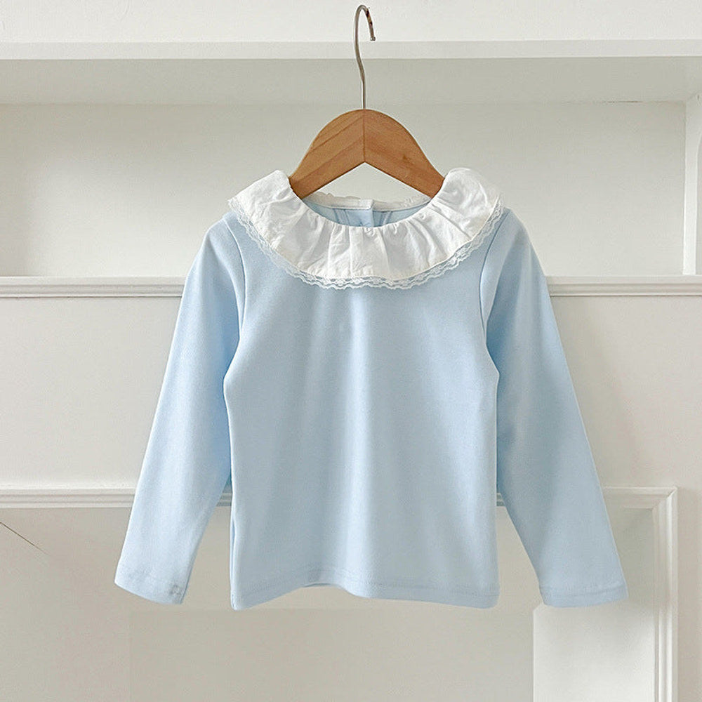 MyKids-USA® Baby Kids Girls Soft Comfortable Simple Long Sleeves Top Base Shirt with Collar