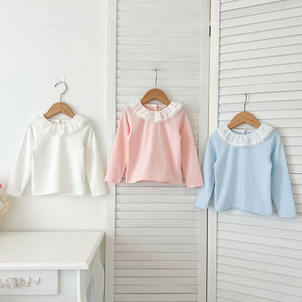 MyKids-USA® Baby Kids Girls Soft Comfortable Simple Long Sleeves Top Base Shirt with Collar