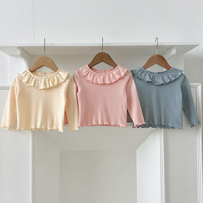 MyKids-USA® Baby Kids Girls Soft Comfortable Simple Long Sleeves Top Base Shirt with Collar
