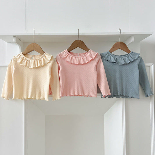 MyKids-USA® Baby Kids Girls Soft Comfortable Simple Long Sleeves Top Base Shirt with Collar