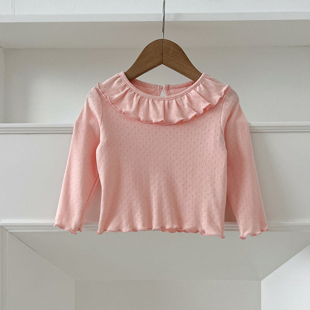 MyKids-USA® Baby Kids Girls Soft Comfortable Simple Long Sleeves Top Base Shirt with Collar