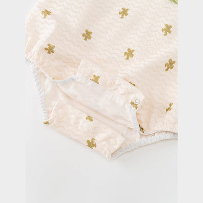 MyKids-USA® Baby Girls Flowers Pattern Long Sleeves Lace Patchwork bodysuit with Hat