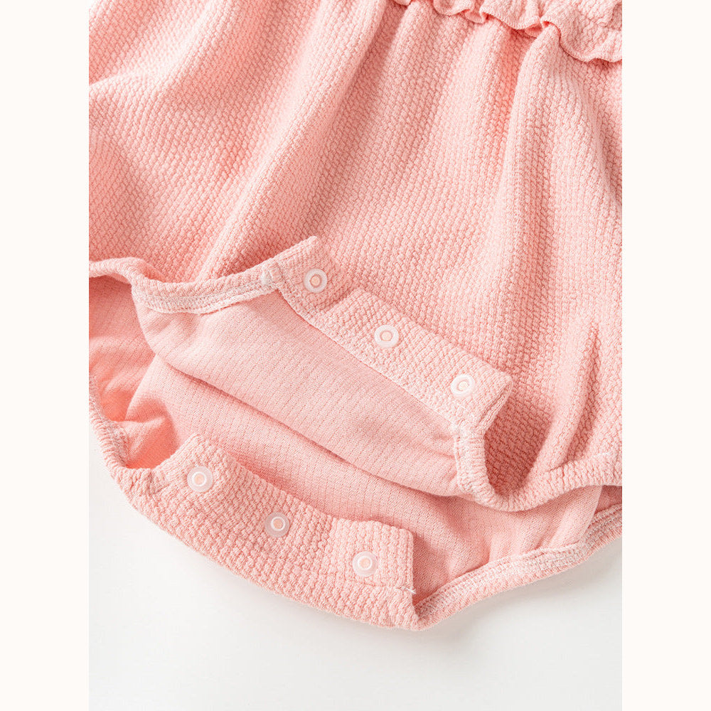 MyKids-USA® Baby Girls Flowers Pattern Embroidery Collar Color Patchwork bodysuit
