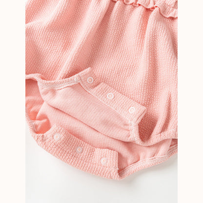 MyKids-USA® Baby Girls Flowers Pattern Embroidery Collar Color Patchwork bodysuit