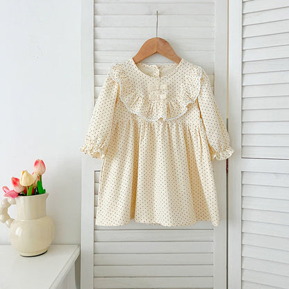 MyKids-USA® Dots Print Baby Kids Girls Crew Neck bodysuit or Dress – Princess Sister Matching