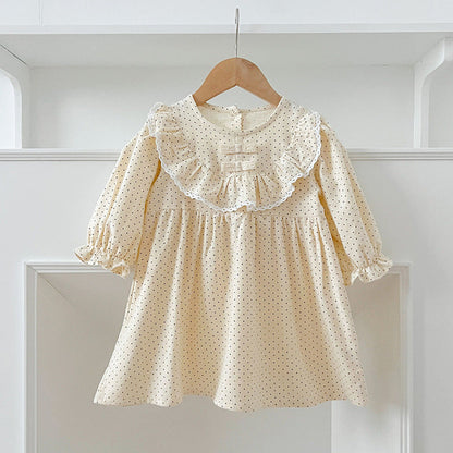 MyKids-USA® Dots Print Baby Kids Girls Crew Neck bodysuit or Dress – Princess Sister Matching