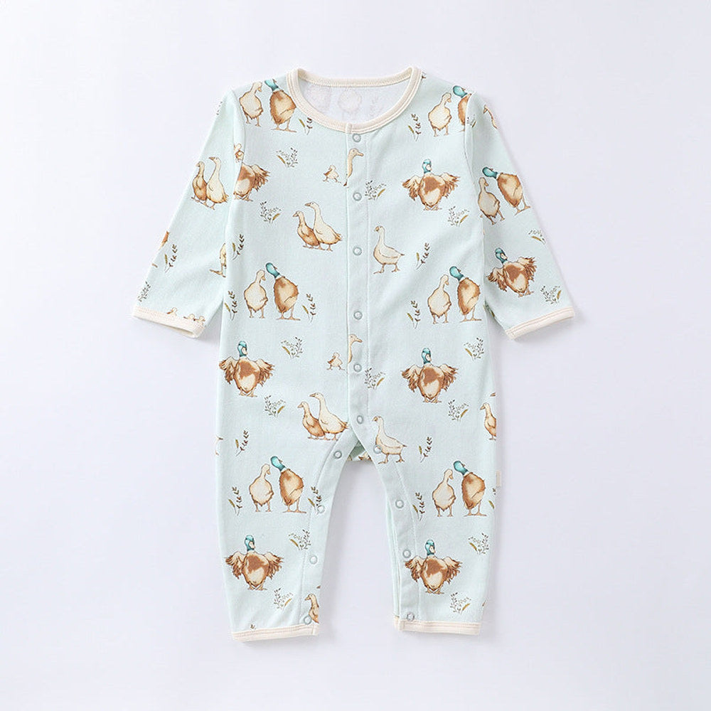MyKids-USA® Baby Unisex Animals Pattern Long Sleeves Crew Neck Single Breasted Rompers