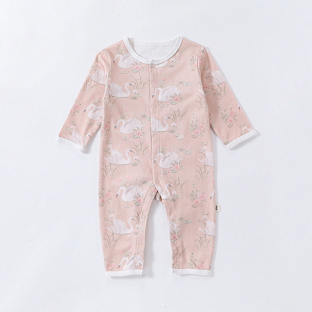 MyKids-USA® Baby Unisex Animals Pattern Long Sleeves Crew Neck Single Breasted Rompers
