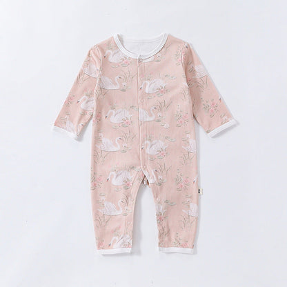 MyKids-USA® Baby Unisex Animals Pattern Long Sleeves Crew Neck Single Breasted Rompers