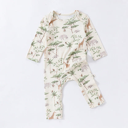 MyKids-USA® Baby Unisex Animals Pattern Long Sleeves Crew Neck Rompers