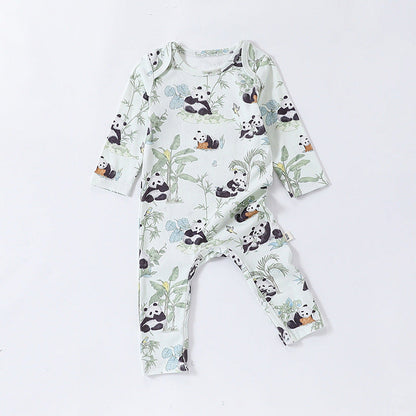MyKids-USA® Baby Unisex Animals Pattern Long Sleeves Crew Neck Rompers