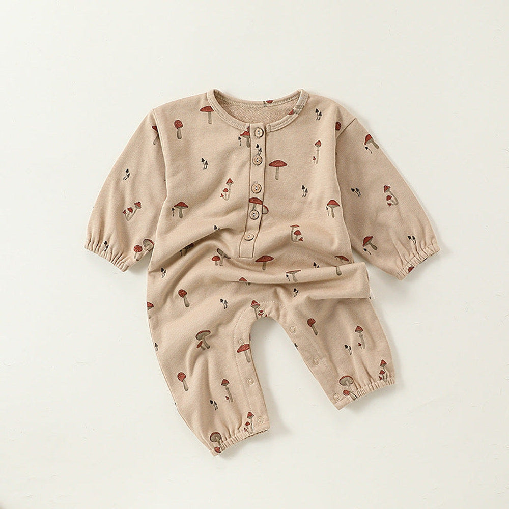 MyKids-USA® Baby Unisex Cartoon Fruits Pattern Long Sleeves Crew Neck Rompers