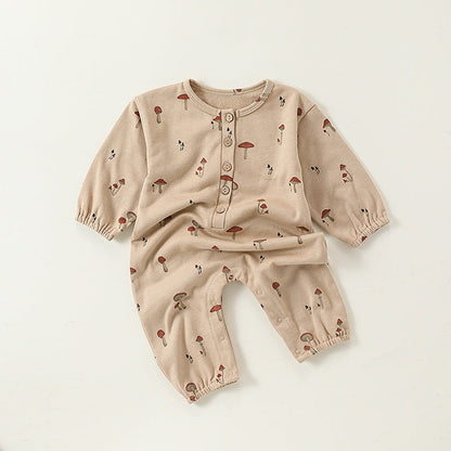 MyKids-USA® Baby Unisex Cartoon Fruits Pattern Long Sleeves Crew Neck Rompers