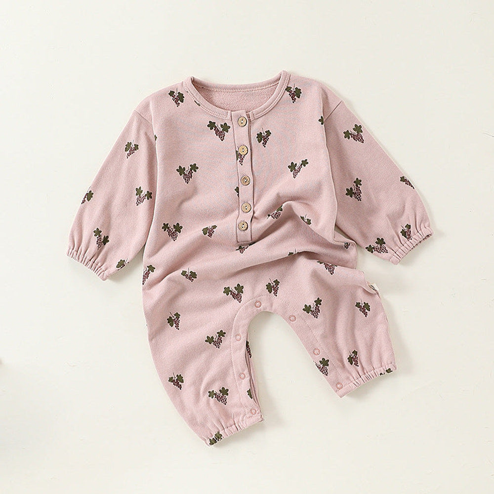 MyKids-USA® Baby Unisex Cartoon Fruits Pattern Long Sleeves Crew Neck Rompers