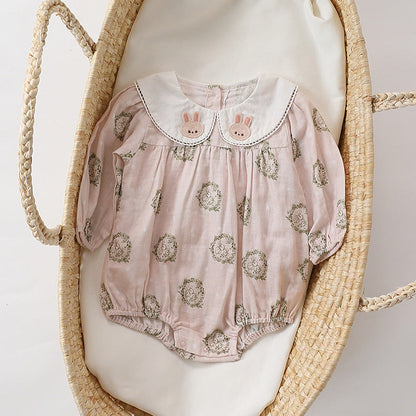 MyKids-USA® Baby Girls Flowers and Rabbits Pattern bodysuit