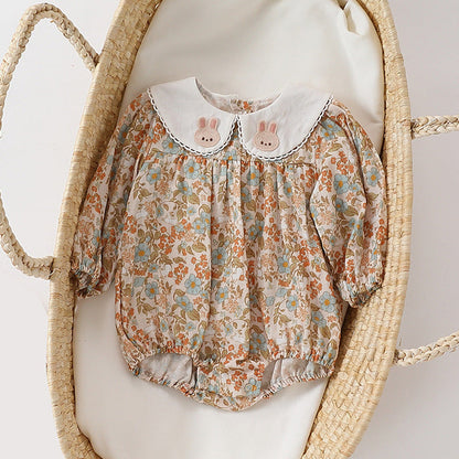 MyKids-USA® Baby Girls Flowers and Rabbits Pattern bodysuit