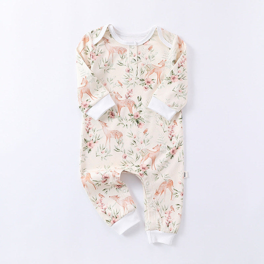 MyKids-USA® Baby Unisex Animals Pattern Long Sleeves Crew Neck Rompers