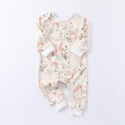 MyKids-USA® Baby Unisex Animals Pattern Long Sleeves Crew Neck Rompers