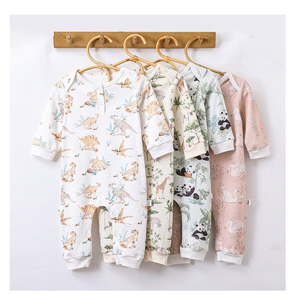MyKids-USA® Baby Unisex Animals Pattern Long Sleeves Crew Neck Rompers