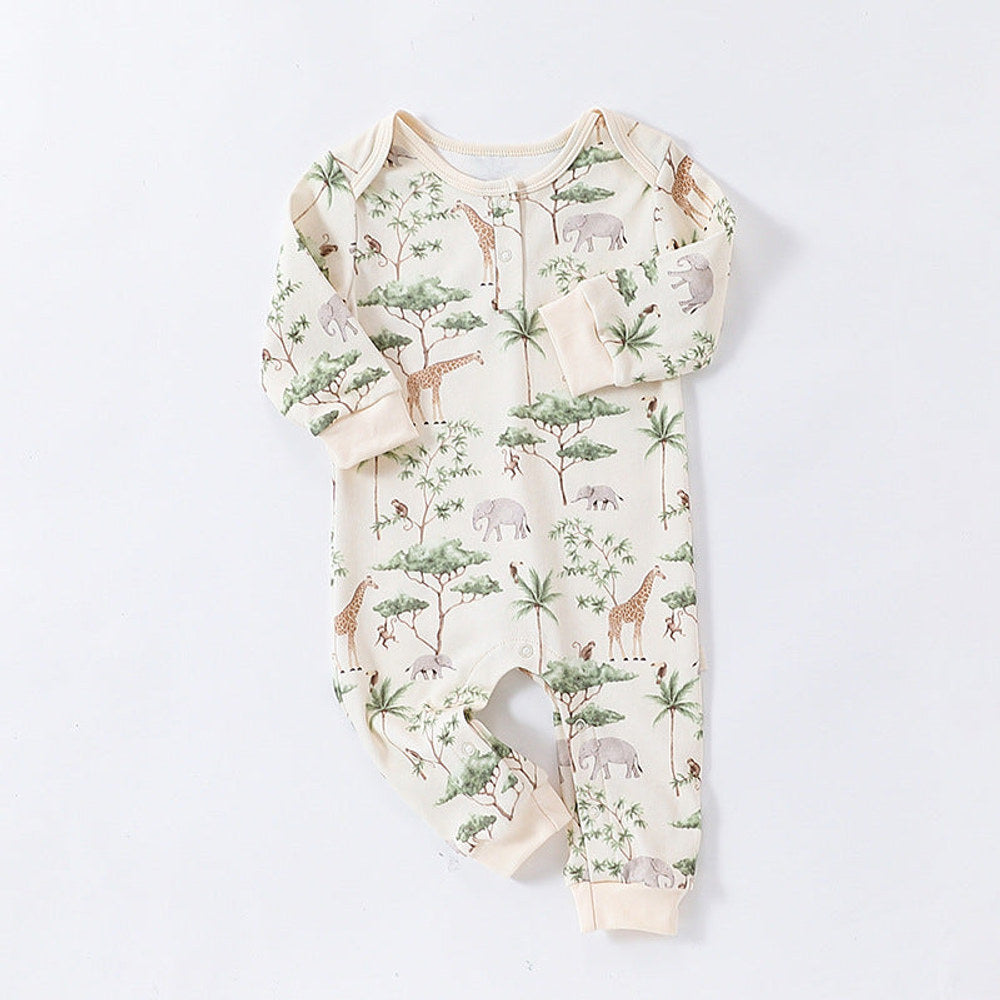 MyKids-USA® Baby Unisex Animals Pattern Long Sleeves Crew Neck Rompers