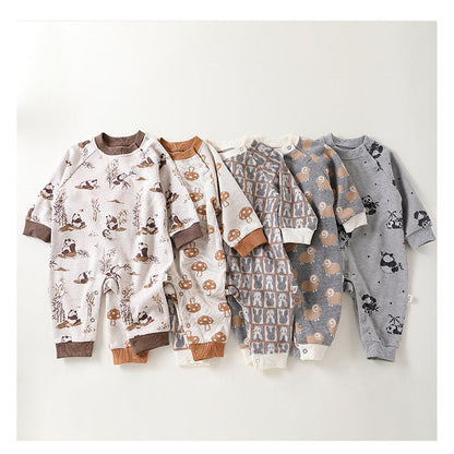 MyKids-USA® Baby Unisex Animals Pattern Long Sleeves Crew Neck Rompers