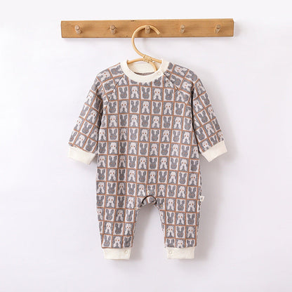 MyKids-USA® Baby Unisex Animals Pattern Long Sleeves Crew Neck Rompers