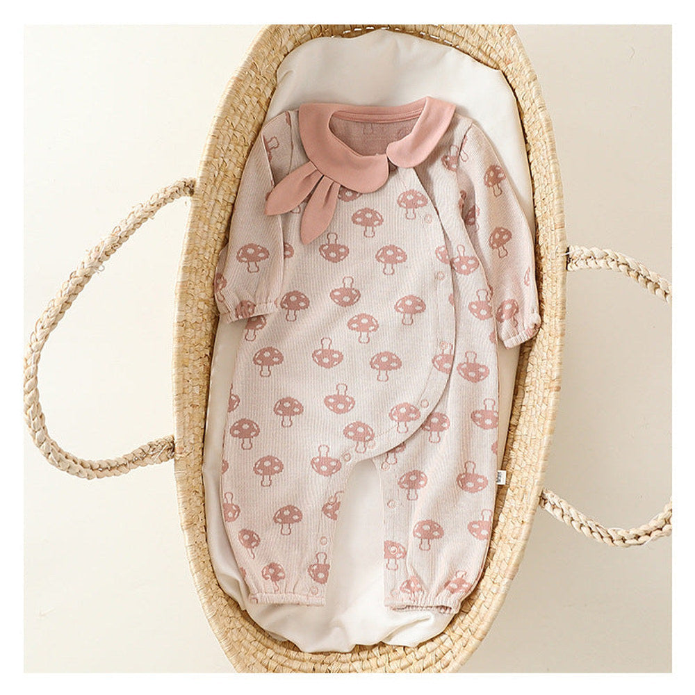 MyKids-USA® Baby Girls Rabbits Design Collar Mushrooms Pattern Romper