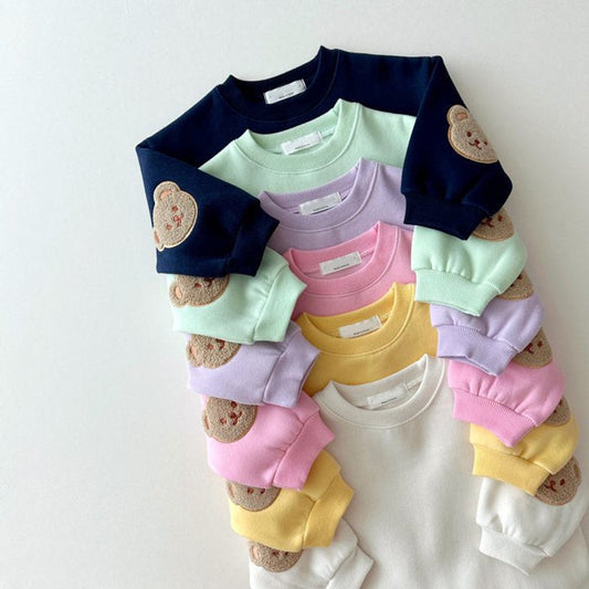 MyKids-USA® Baby Kids Unisex Casual Teddy Bear Pattern Long Sleeves Pullover and Pants Clothing Set