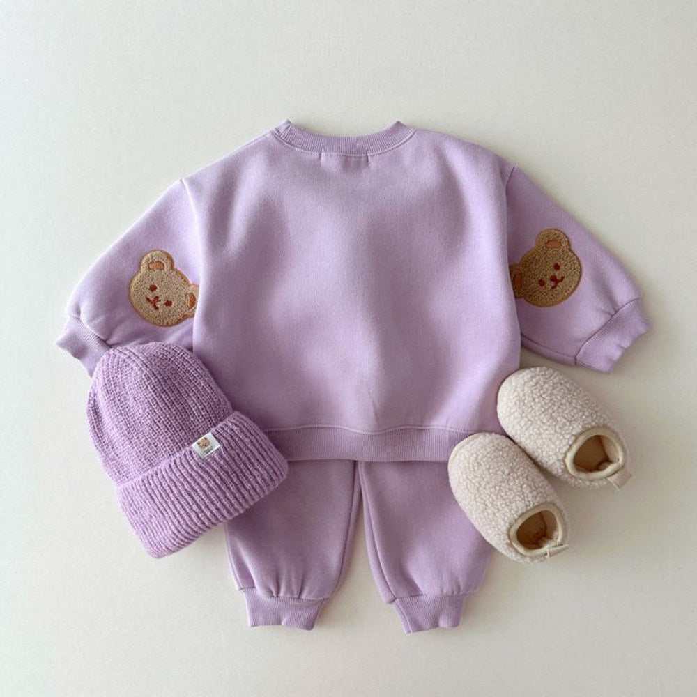 MyKids-USA® Baby Kids Unisex Casual Teddy Bear Pattern Long Sleeves Pullover and Pants Clothing Set
