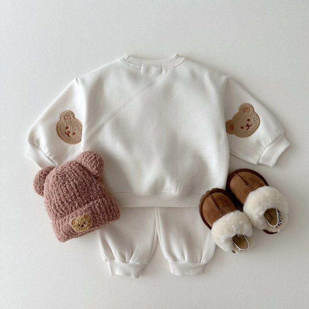 MyKids-USA® Baby Kids Unisex Casual Teddy Bear Pattern Long Sleeves Pullover and Pants Clothing Set